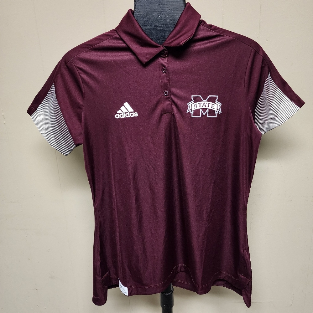Adidas Primeblue Women's Size Large Mississippi State University Polo Shirt